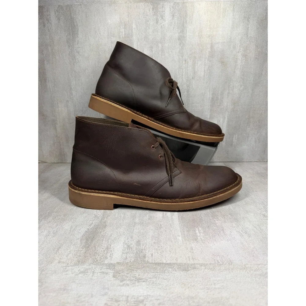 Clarks Collection Mens Dark Brown Leather Desert Chukka Boots Size 13 M 26034135